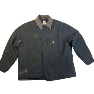 Carhartt Size 2XL Vintage USA Canvas Chore Work Jacket Quilted Lining Black